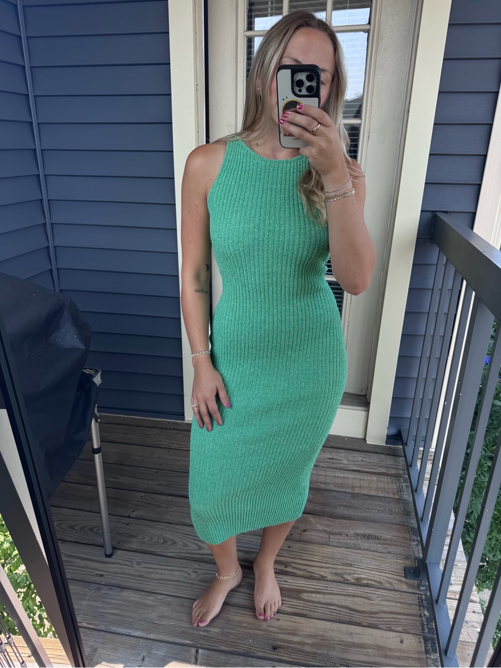 emory park Sleeveless Ribbed Midi Dress